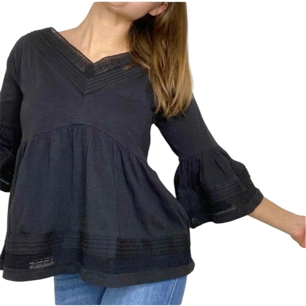 By Anthropologie Siobhan Babydoll Peasant Top